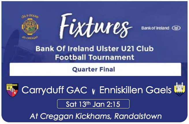 U21 Male Footblallers in Ulster Qtr Final !