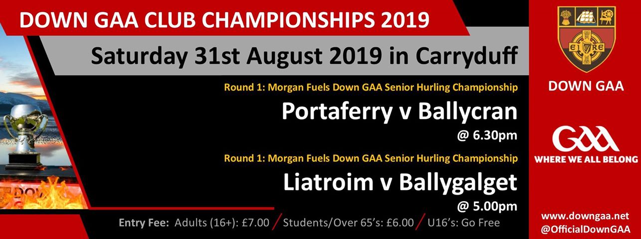 Big day for senior Hurlers with local Derby !! and in Pairc Aodha Dhuib we have two Championship games !