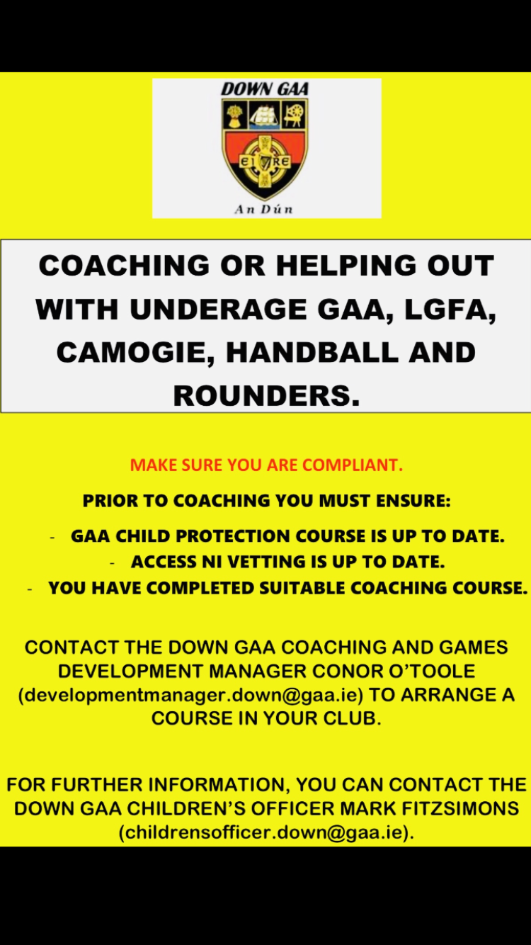 Coaching at any code or age group ?