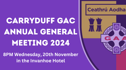 Carryduff GAC Annual General Meeting 2024